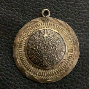 Handmade Aztec charm sterling silver